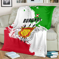 Burundi Flag Blanket with National Emblem and Motto Unité Travail Progres