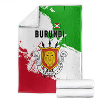 Burundi Flag Blanket with National Emblem and Motto Unité Travail Progres