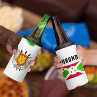 Burundi Flag 4 in 1 Can Cooler Tumbler with National Emblem and Motto Unité Travail Progres