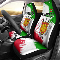 Burundi Flag Car Seat Cover with National Emblem and Motto Unité Travail Progres