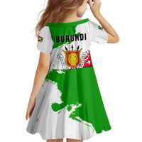 Burundi Flag Family Matching Off Shoulder Maxi Dress and Hawaiian Shirt with National Emblem and Motto Unité Travail Progres