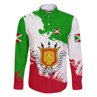 Burundi Flag Family Matching Short Sleeve Bodycon Dress and Hawaiian Shirt with National Emblem and Motto Unité Travail Progres