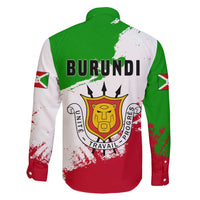Burundi Flag Family Matching Tank Maxi Dress and Hawaiian Shirt with National Emblem and Motto Unité Travail Progres