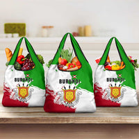 Burundi Flag Grocery Bag with National Emblem and Motto Unité Travail Progres