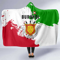 Burundi Flag Hooded Blanket with National Emblem and Motto Unité Travail Progres
