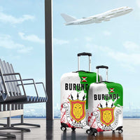Burundi Flag Luggage Cover with National Emblem and Motto Unité Travail Progres