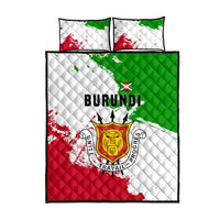 Burundi Flag Quilt Bed Set with National Emblem and Motto Unité Travail Progres