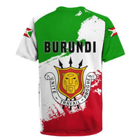 Burundi Flag Rugby Jersey with National Emblem and Motto Unité Travail Progres