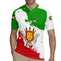 Burundi Flag Rugby Jersey with National Emblem and Motto Unité Travail Progres