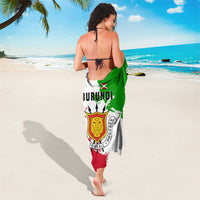 Burundi Flag Sarong with National Emblem and Motto Unité Travail Progres