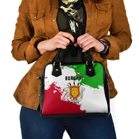 Burundi Flag Shoulder Handbag with National Emblem and Motto Unité Travail Progres