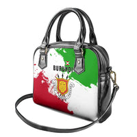Burundi Flag Shoulder Handbag with National Emblem and Motto Unité Travail Progres