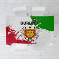 Burundi Flag Tablecloth with National Emblem and Motto Unité Travail Progres