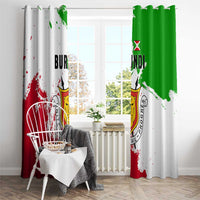 Burundi Flag Window Curtain with National Emblem and Motto Unité Travail Progres