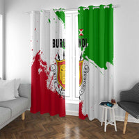 Burundi Flag Window Curtain with National Emblem and Motto Unité Travail Progres