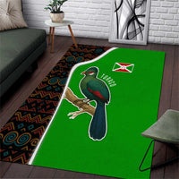 Burundi Turaco Area Rug with National Bird and Flag Pattern