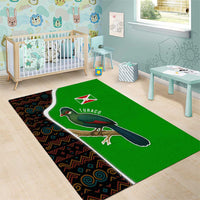 Burundi Turaco Area Rug with National Bird and Flag Pattern