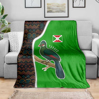 Burundi Turaco Blanket with National Bird and Flag Pattern