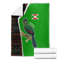 Burundi Turaco Blanket with National Bird and Flag Pattern