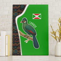 Burundi Turaco Canvas Wall Art with National Bird and Flag Pattern