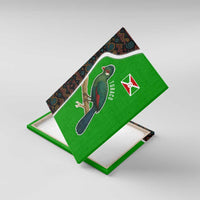 Burundi Turaco Canvas Wall Art with National Bird and Flag Pattern