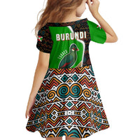 Burundi Turaco Family Matching Tank Maxi Dress and Hawaiian Shirt with National Bird and Flag Pattern