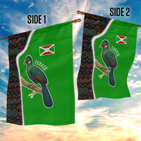 Burundi Turaco Garden Flag with National Bird and Flag Pattern