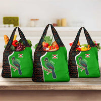 Burundi Turaco Grocery Bag with National Bird and Flag Pattern
