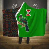 Burundi Turaco Hooded Blanket with National Bird and Flag Pattern