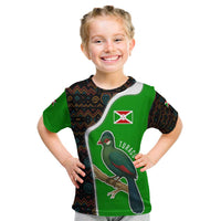 Burundi Turaco Kid T Shirt with National Bird and Flag Pattern