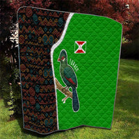 Burundi Turaco Quilt with National Bird and Flag Pattern