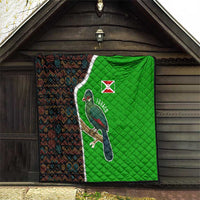 Burundi Turaco Quilt with National Bird and Flag Pattern