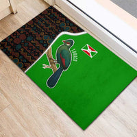 Burundi Turaco Rubber Doormat with National Bird and Flag Pattern