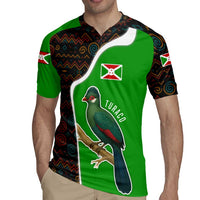 Burundi Turaco Rugby Jersey with National Bird and Flag Pattern