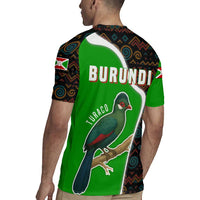 Burundi Turaco Rugby Jersey with National Bird and Flag Pattern
