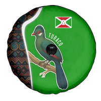 Burundi Turaco Spare Tire Cover with National Bird and Flag Pattern