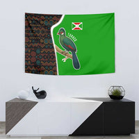 Burundi Turaco Tapestry with National Bird and Flag Pattern