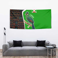 Burundi Turaco Tapestry with National Bird and Flag Pattern
