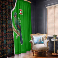 Burundi Turaco Window Curtain with National Bird and Flag Pattern