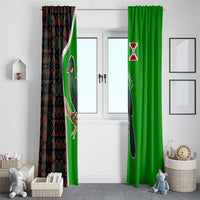 Burundi Turaco Window Curtain with National Bird and Flag Pattern