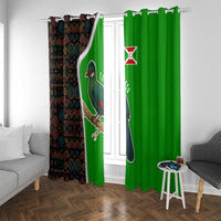 Burundi Turaco Window Curtain with National Bird and Flag Pattern