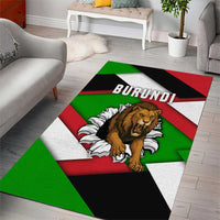 Burundi - Roaring Lion Area Rug with National Flag Colors