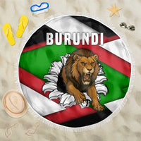 Burundi - Roaring Lion Beach Blanket with National Flag Colors