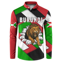 Burundi - Roaring Lion Button Sweatshirt with National Flag Colors