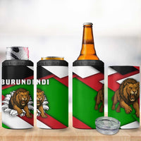 Burundi - Roaring Lion 4 in 1 Can Cooler Tumbler with National Flag Colors