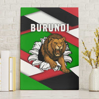 Burundi - Roaring Lion Canvas Wall Art with National Flag Colors