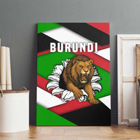 Burundi - Roaring Lion Canvas Wall Art with National Flag Colors