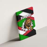 Burundi - Roaring Lion Canvas Wall Art with National Flag Colors