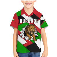 Burundi - Roaring Lion Family Matching Mermaid Dress and Hawaiian Shirt with National Flag Colors