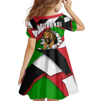 Burundi - Roaring Lion Family Matching Off Shoulder Maxi Dress and Hawaiian Shirt with National Flag Colors